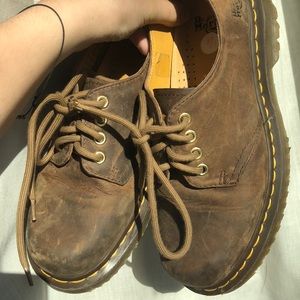 Dark Brown Leather Low Cut Dr. Martens